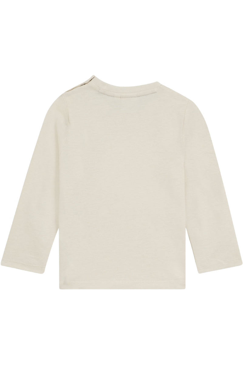 Maglia girocollo da neonato e bambino in cotone con logo monogram J52465