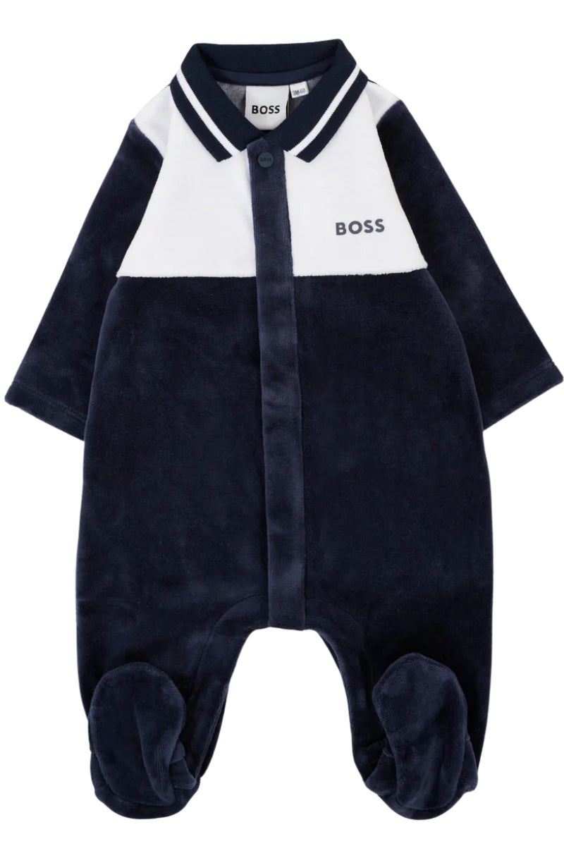 Tutina da neonato in ciniglia con chiusura con bottoni J52522