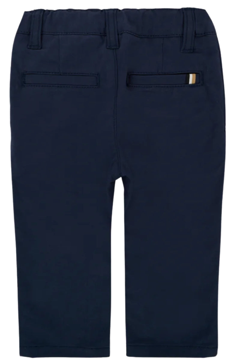 Pantaloni da neonato e bambino in cotone con patch a contrasto sul retro J52705