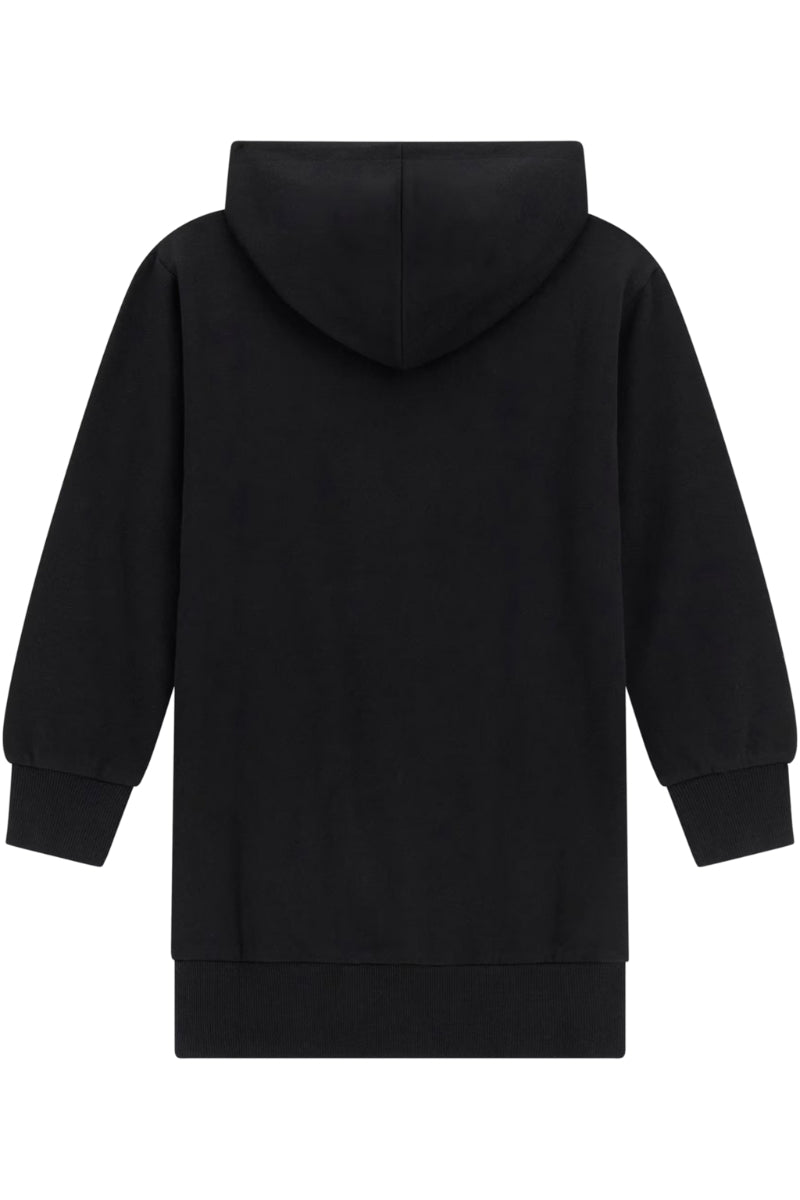 Abito da ragazza in cotone felpato con cappuccio e maxi logo 4G con strass sul davanti J5YK04KA6R4