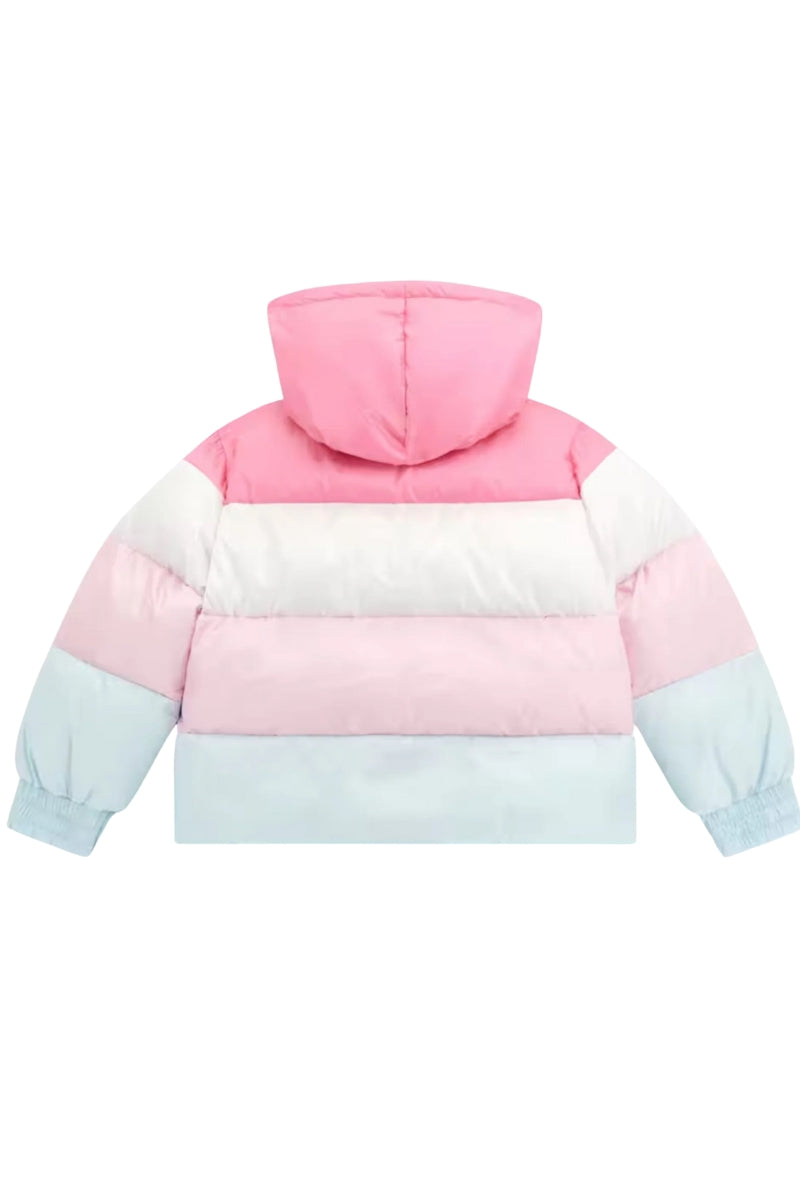 Giubbotto pesante da neonata e bambina con fasce multicolor  K5YL01WEGY0