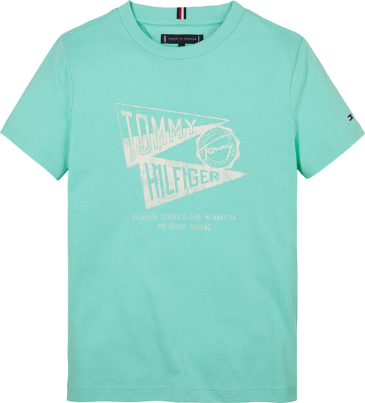 T-shirt girocollo da bambino con stampa logo lettering sul davanti (6 e 7 anni) KB0KB09719L6Z