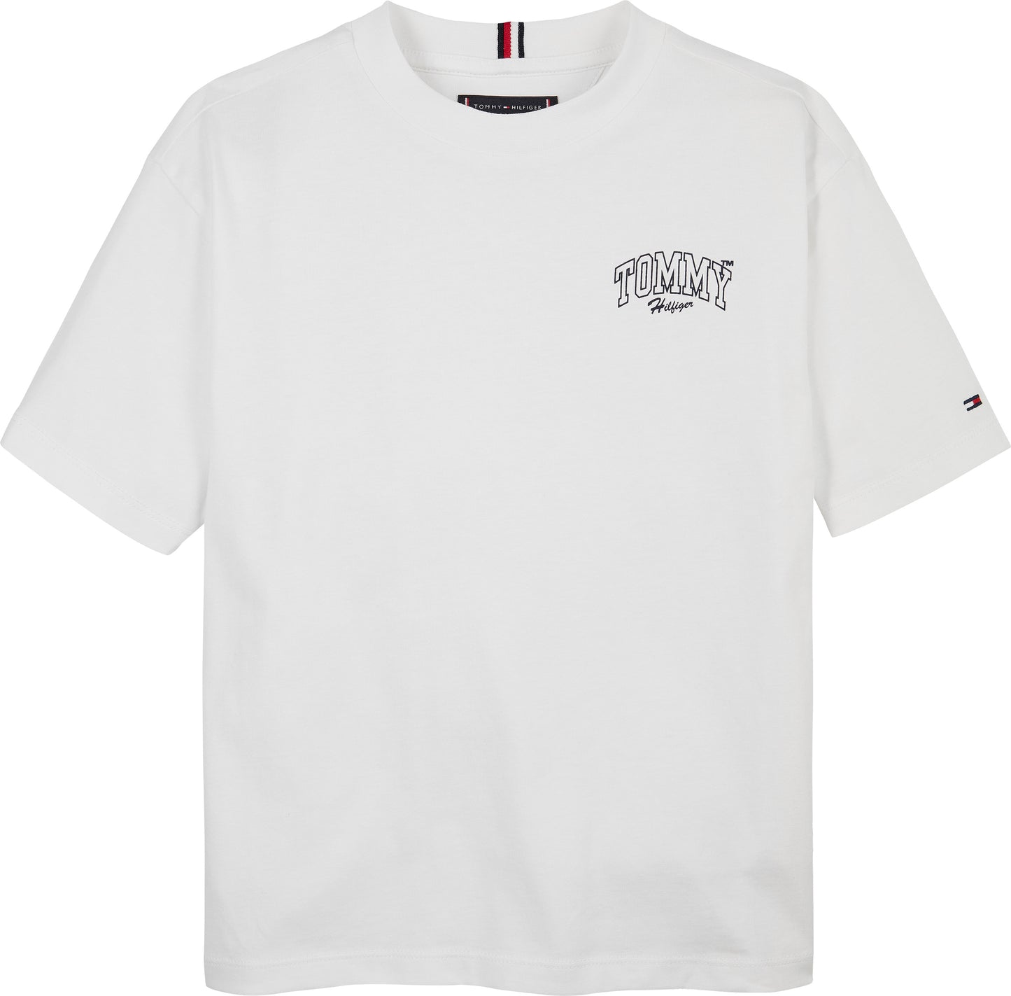 T-shirt girocollo da ragazzo con stampa multi logo lettering sul retro a contrasto colore KB0KB09720YBR