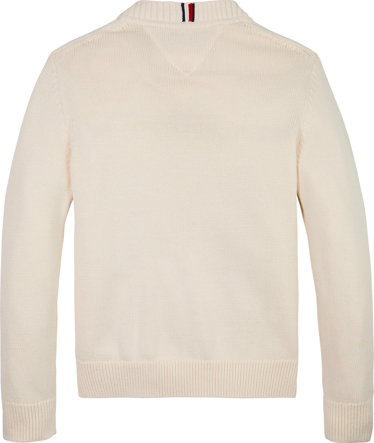 Maglione girocollo da bambino e ragazzo in puro cotone con bandiera logata ton sur ton ricamata sul petto  KB0KB09810Z00