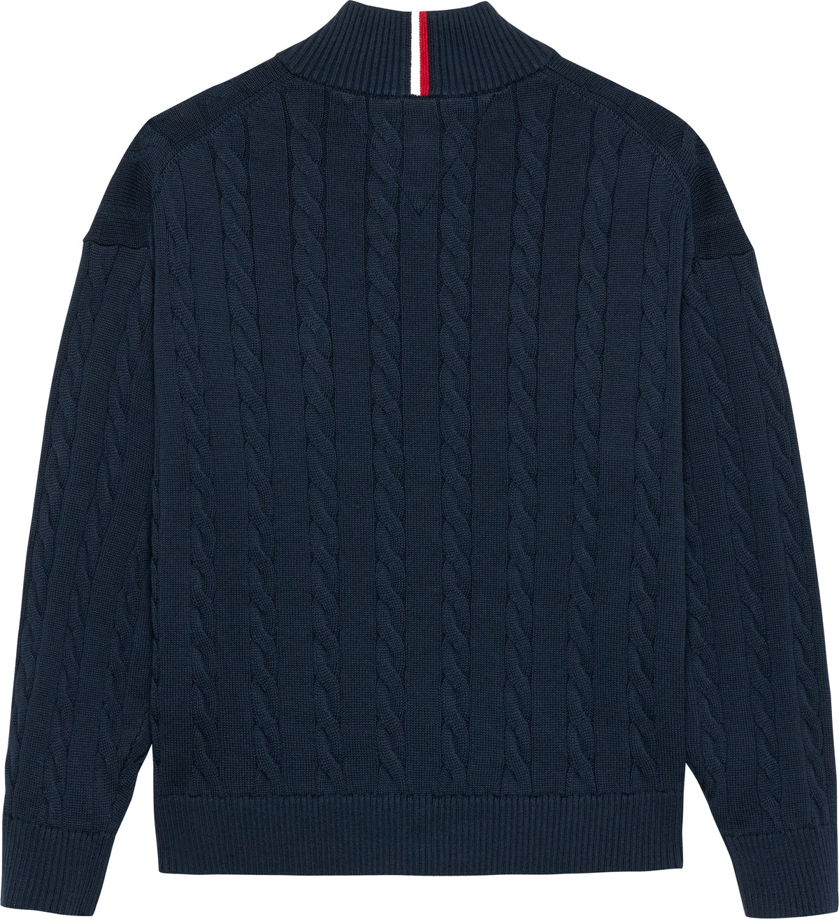 Maglione da ragazzo in maglia intrecciata con zip mezzo busto KB0KB09971C1G