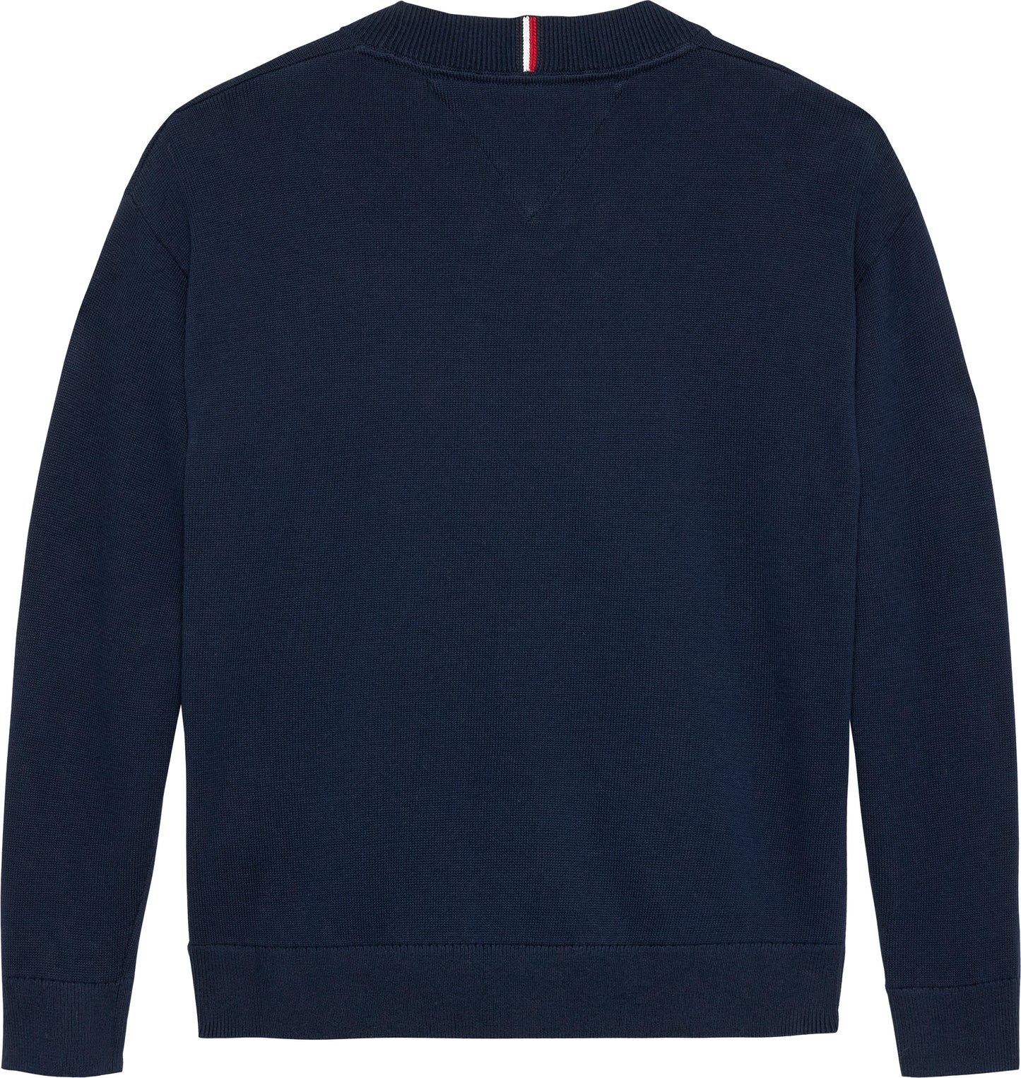 Maglione girocollo da ragazzo in cotone a costine con logo firma in rilievo  KB0KB09974C1G