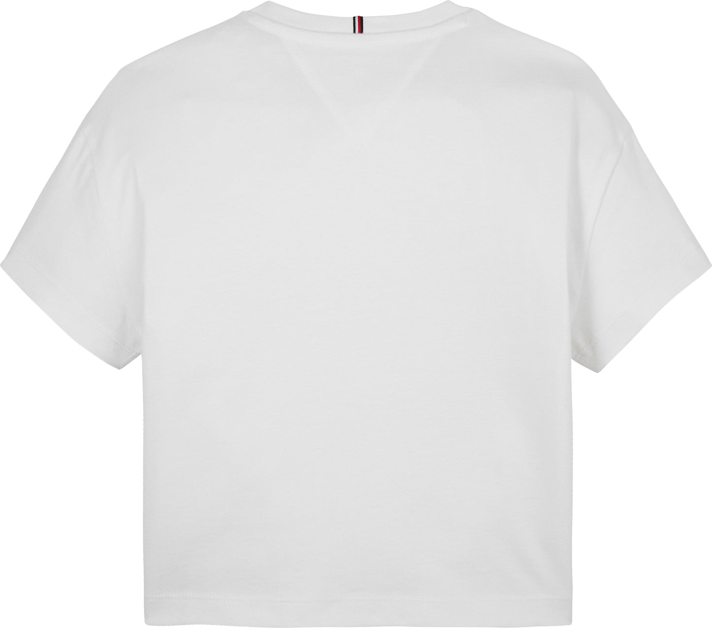 T-shirt girocollo da ragazza con logo lettering in raso sul davanti KG0KG08635YBR