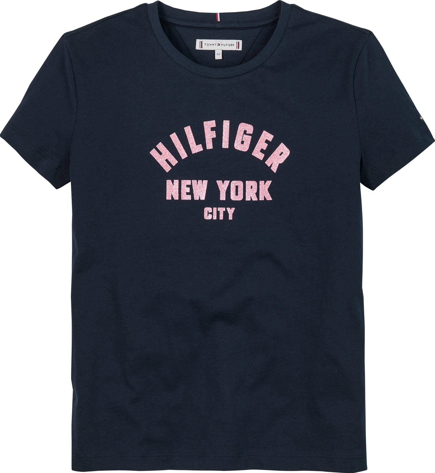 T-shirt girocollo da bambina con stampa logo con glitter (4 e 5 anni) KG0KG08813C1G