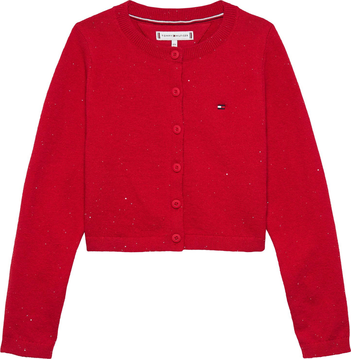 Cardigan cropped da bambina in lana con inserti in lurex KG0KG08852XJP