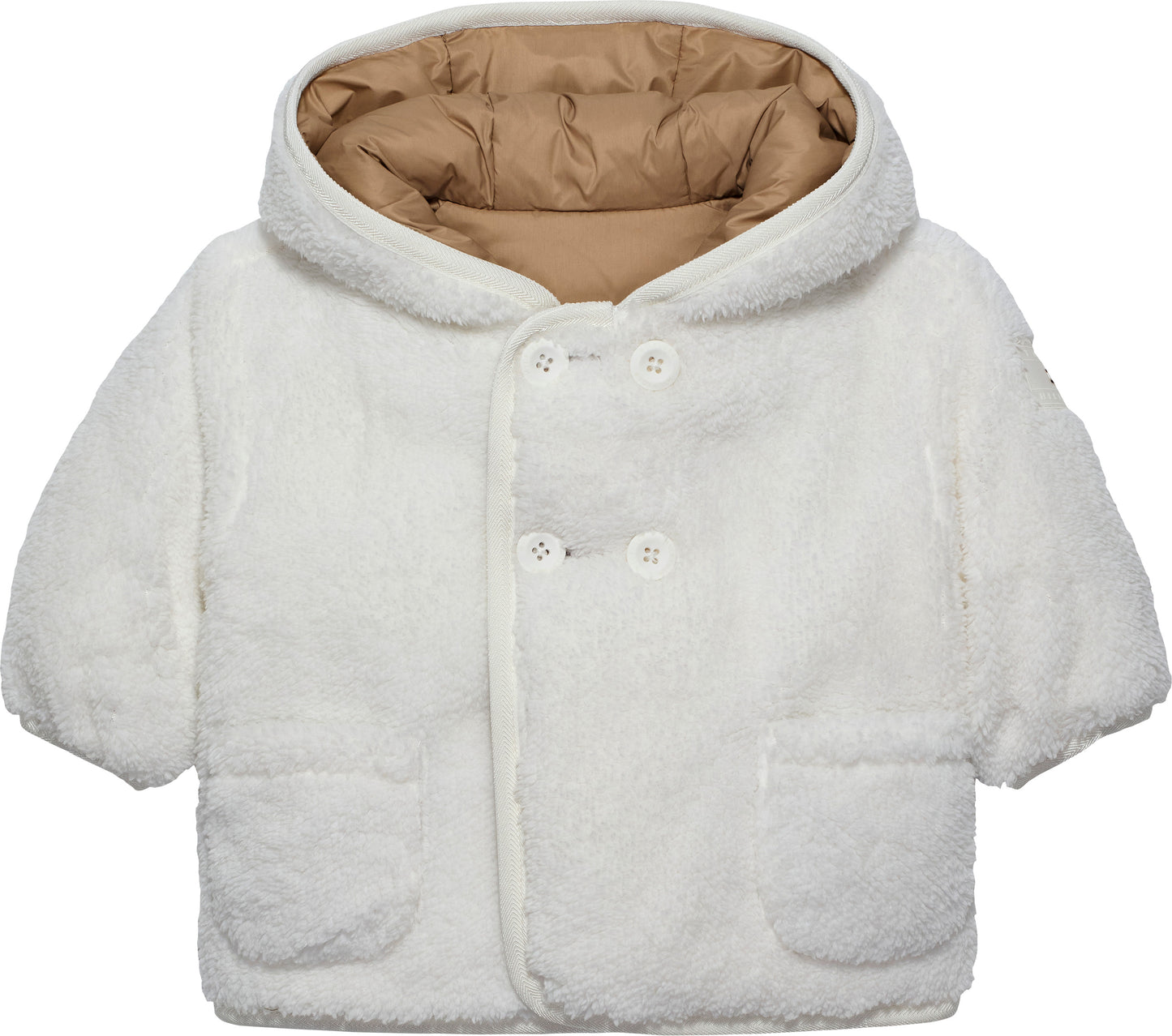 Giubbino da neonata reversibile in ecopelliccia con cappuccio KN0KN02064GUQ