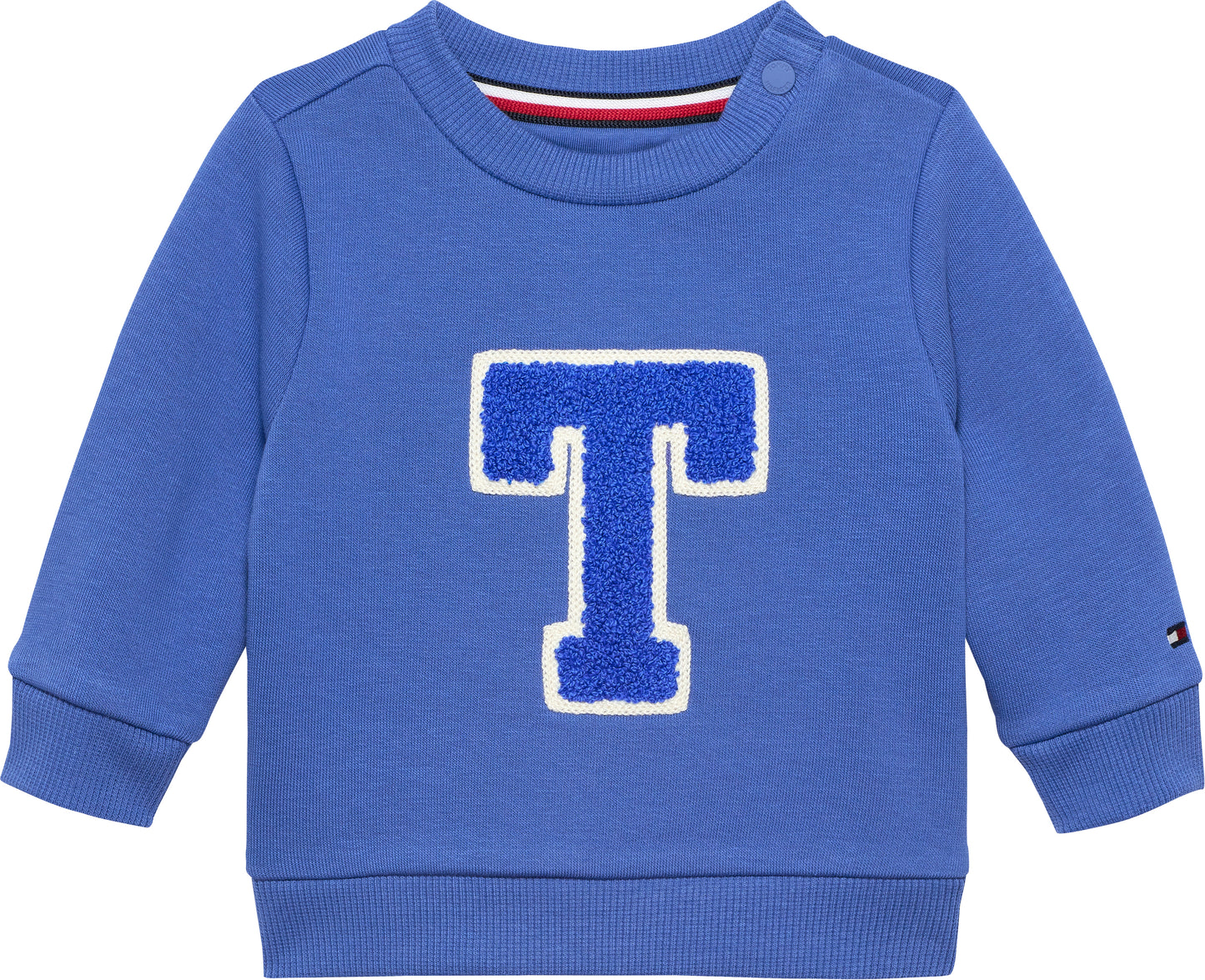 Felpa girocollo da neonato con maxi logo monogram ricamato sulla parte frontale KN0KN02071C6D