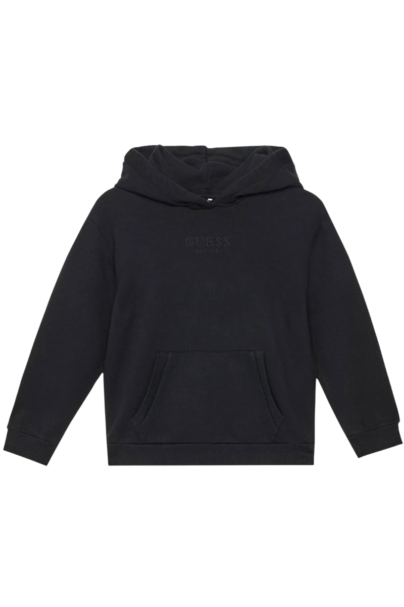Felpa da ragazzo in cotone con logo lettering ricamato ton sur ton L5YQ25KAV34