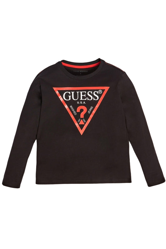 Maglia girocollo da ragazzo con maxi triangolo logato stampato sulla parte frontale L84I29K8HM0