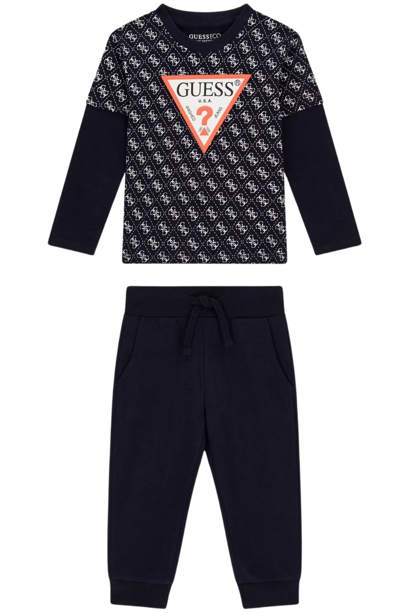 Tuta da bambino con maglia con stampa logo 4G all over e pantaloni N5YG00K8HM4