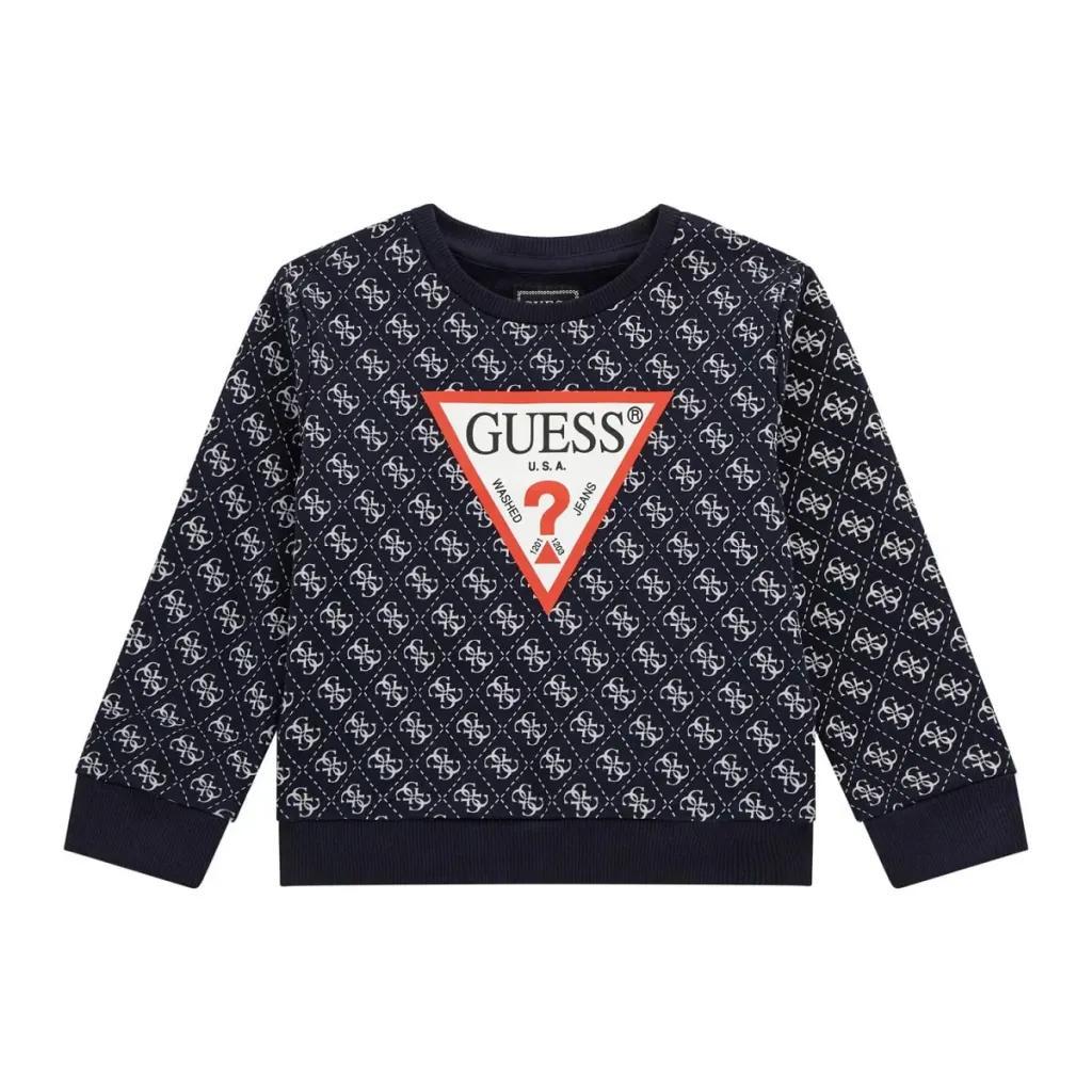 Felpa girocollo da neonato e bambino con pattern logo 4G e maxi triangolo sul davanti N5YQ00KA6R4