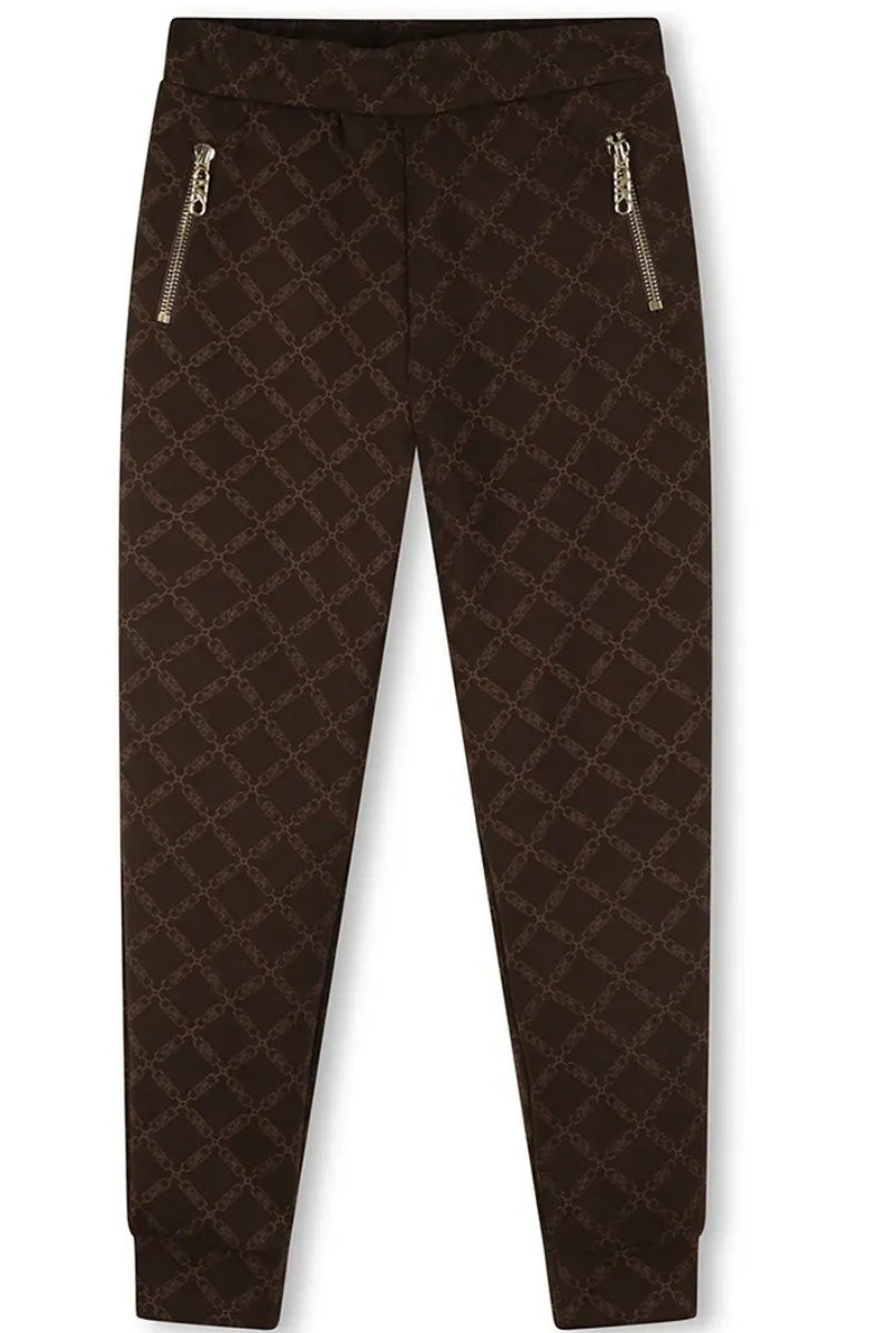 Pantaloni da bambina e ragazza con logo monogram all over con motivo geometrico R30444