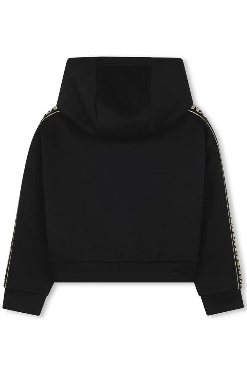 Felpa da bambina e ragazza in cotone con fascia laterale multi logo monogram R30478