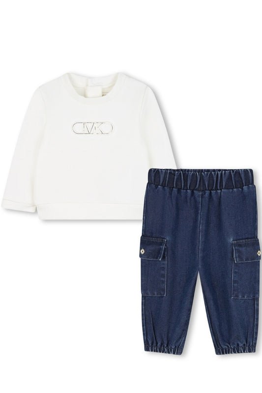 Completo due pezzi da neonato e bambino con maglia e jeans R30506