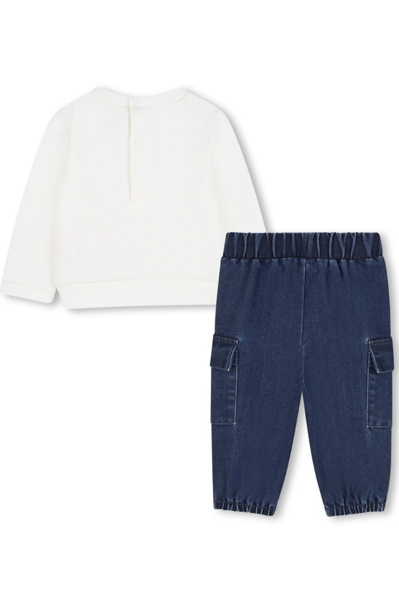 Completo due pezzi da neonato e bambino con maglia e jeans R30506