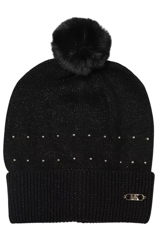 Cappello da ragazza lavorato a maglia con strass e pompon con filo  R30518