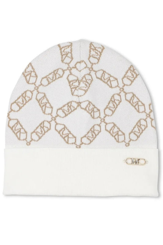 Cappello da ragazza lavorato a maglia con logo monogram all over R30520