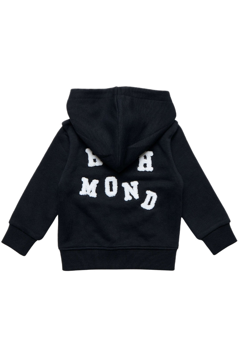 Felpa da neonato in cotone con cappuccio e maxi logo lettering ricamato sul retro RIA25054FE