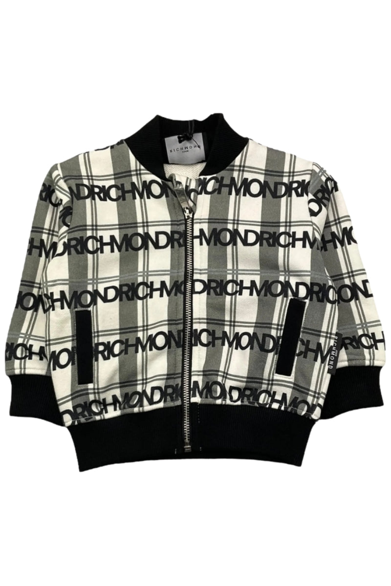 Felpa da neonato con stampa a quadri e logo lettering all over RIA25096FE