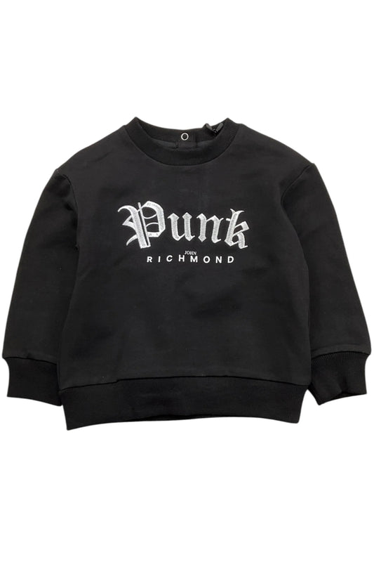 Felpa girocollo da neonato con logo lettering e scritta PUNK ricamati sul davanti RIA25103FE