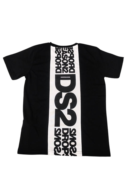 T-shirt da ragazzo in cotone con maxi banda loggata a contrasto sul retro SS26K90