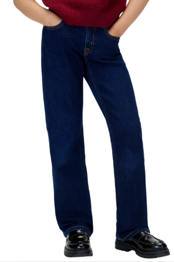 Jeans da ragazza in cotone con vestibilità dritta  IG0IG030021A4