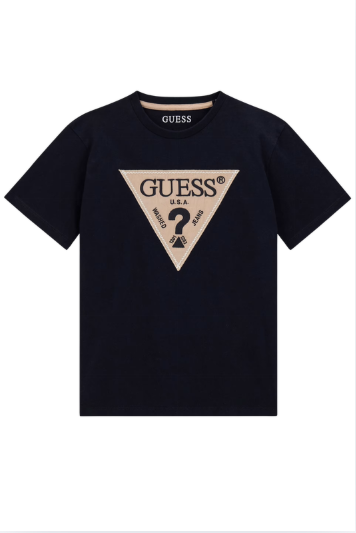 T-shirt da ragazzo in jersey di cotone con maxi triangolo loggato ricamato sul davanti L6RI15K8HM4
