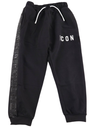 Pantaloni tuta da ragazzo con multi logo lettering ton sur ton sul profilo IBSP001416