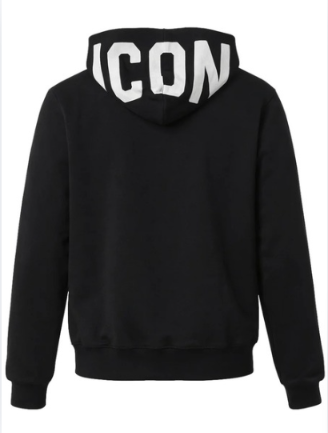 Felpa aperta da ragazzo con maxi logo lettering a contrasto sul cappuccio IBSW001077
