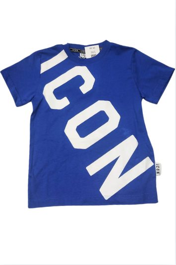 T-shirt girocollo da ragazzo con maxi logo lettering trasversale stampato sul davanti IBKS001172