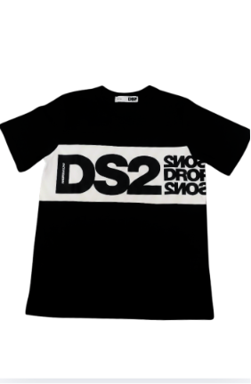 T-shirt da ragazzo in cotone con maxi banda loggata a contrasto  SS26K87