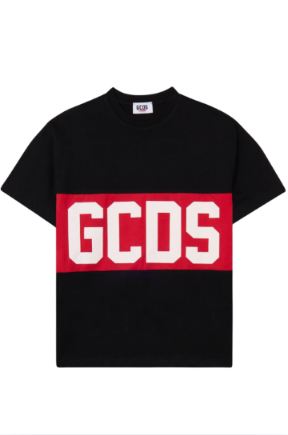 T-shirt da bambino con maxi banda loggata a contrasto colore (taglia 4 anni) Z0UJQC585J105