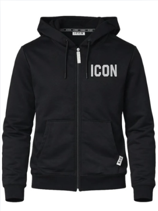 Felpa aperta da ragazzo con maxi logo lettering a contrasto sul cappuccio IBSW001077