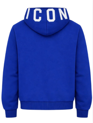 Felpa aperta da ragazzo con maxi logo lettering a contrasto sul cappuccio IBSW001077