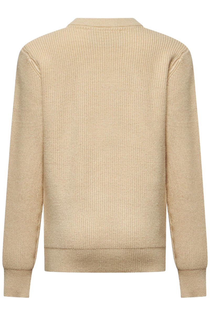 Maglione da bambino con banda a contrasto colore e logo a sinistra TBA25019MA