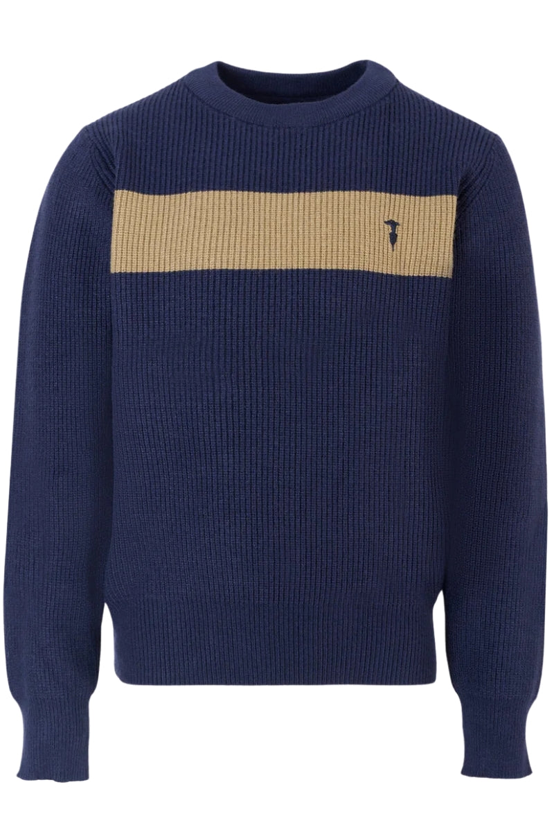 Maglione da bambino con banda a contrasto colore TBA25019MA