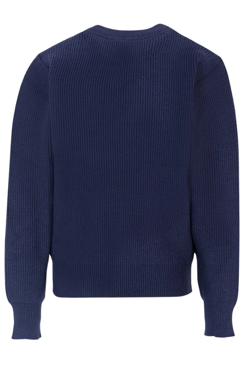 Maglione da bambino con banda a contrasto colore e logo a sinistra TBA25019MA