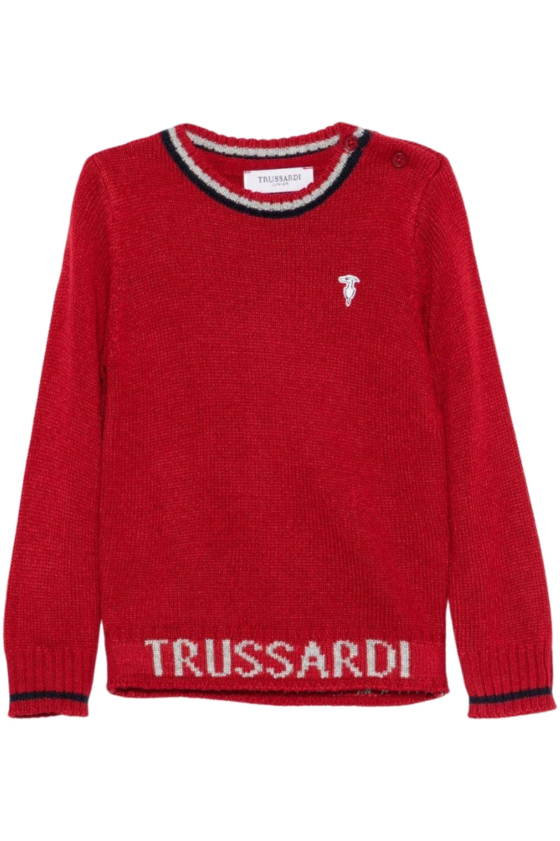 Maglione da neonato con maxi logo lettering sul fondo TIA25051MA