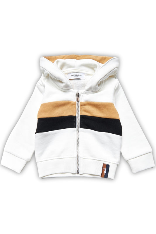 Felpa da neonato in cotone garzato con dettagli a contrasto colore TIA25068FE