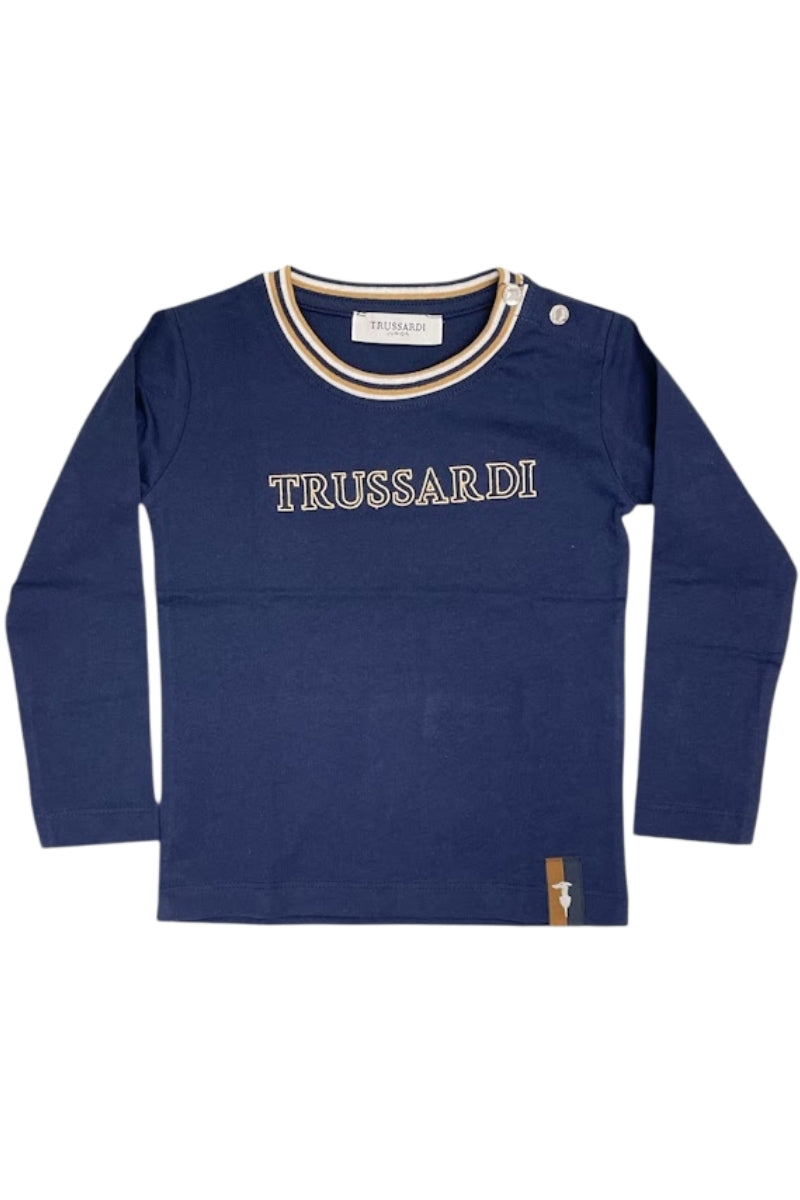 Maglia da neonato con logo lettering e dettagli a contrasto colore TIA25071TS