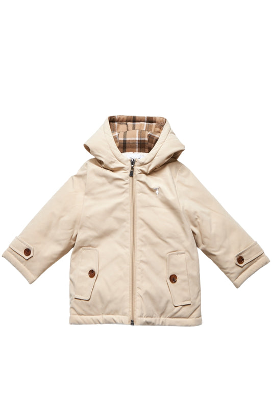 Giubbotto da neonato modello parka con dettagli a contrasto colore TIA25090GB