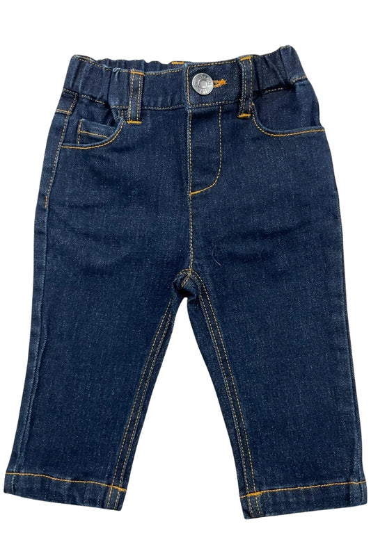 Jeans da neonato in cotone con cuciture a contrasto colore TIA25201JE