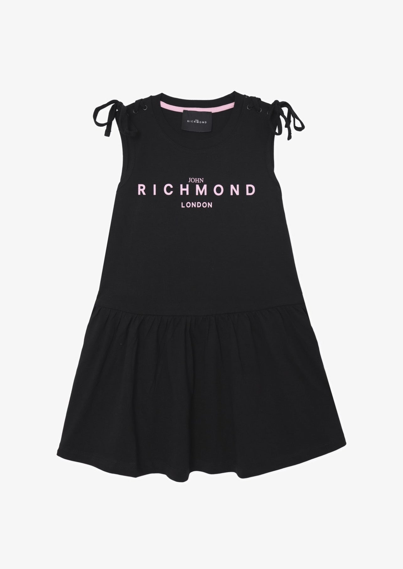 Vestito da ragazza in cotone con maxi logo lettering sul davanti RGP25008